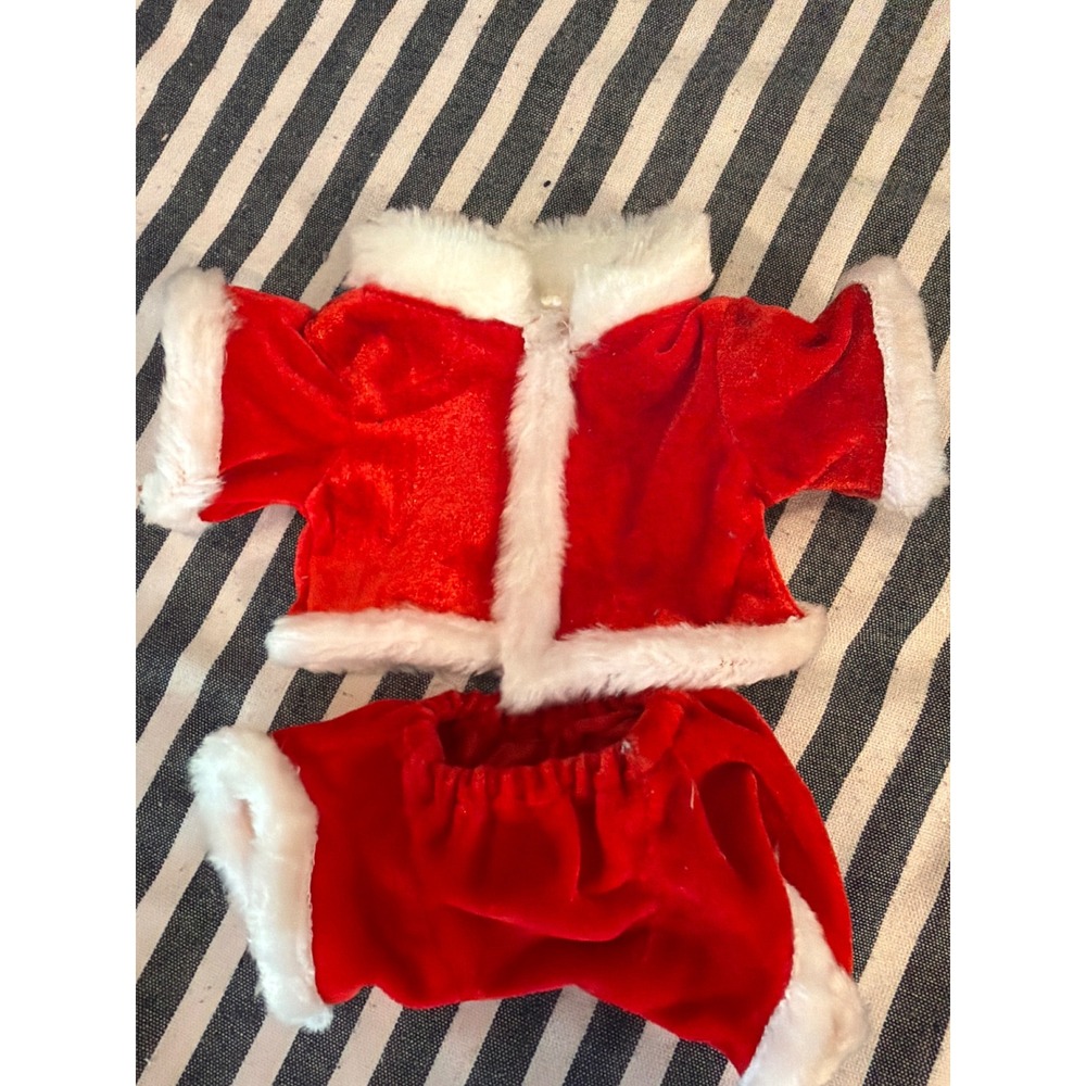 Webkinz Santa Claus Plush Outfit Red Velvet Faux Fur 2 Piece Set Christmas Toy